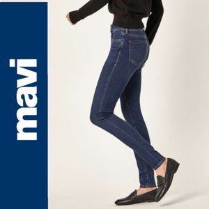 Mavi Dark Wash Adriana Mid Rise Super Skinny Jeans
